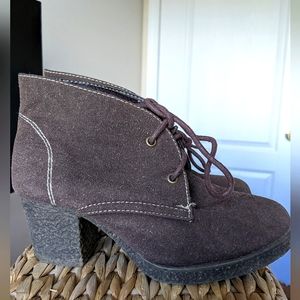 3/$15 Brown Suede Lace up short Boots